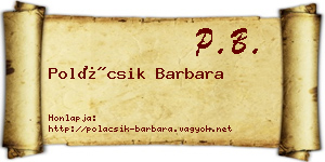 Polácsik Barbara névjegykártya